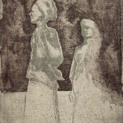 Zwei Frauen mit Turban · Lithografie